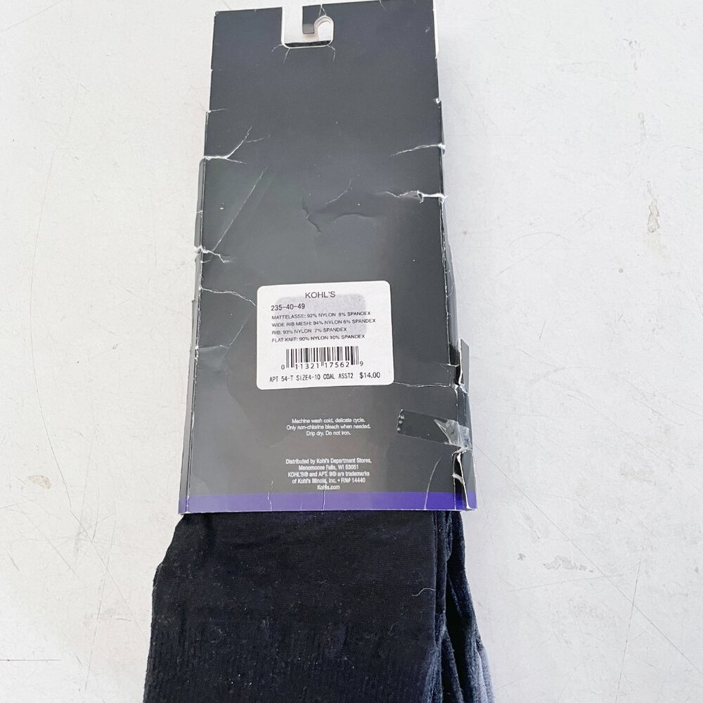 NEW Womens Apt. 9 Assorted Trouser Socks 6 Pairs Black Gray NWT - Picture 3 of 4